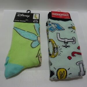 DISNEY ,Monopoly Hasbro Crew Socks Mens Womens   Fun Novelty Gift